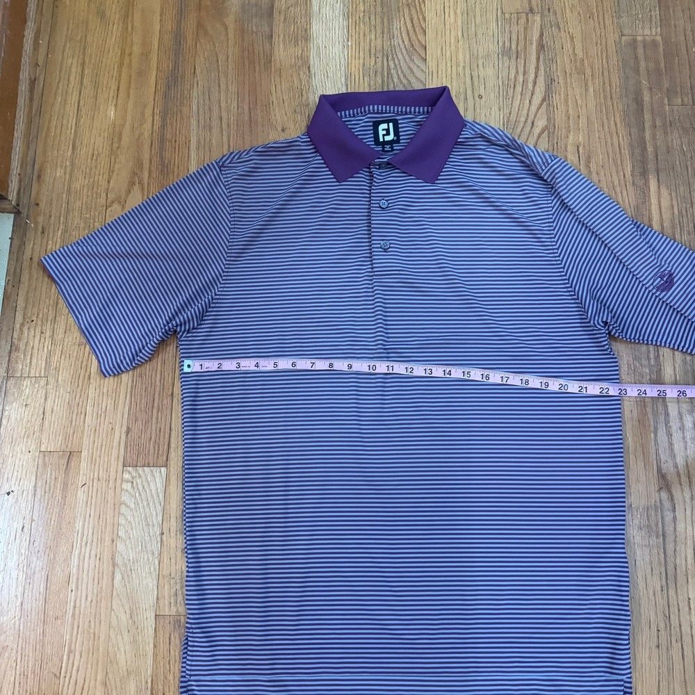 FootJoy FJ Iverness Club ProDry Golf Polo Shirt Purple Striped M Athleisure - Picture 5 of 11